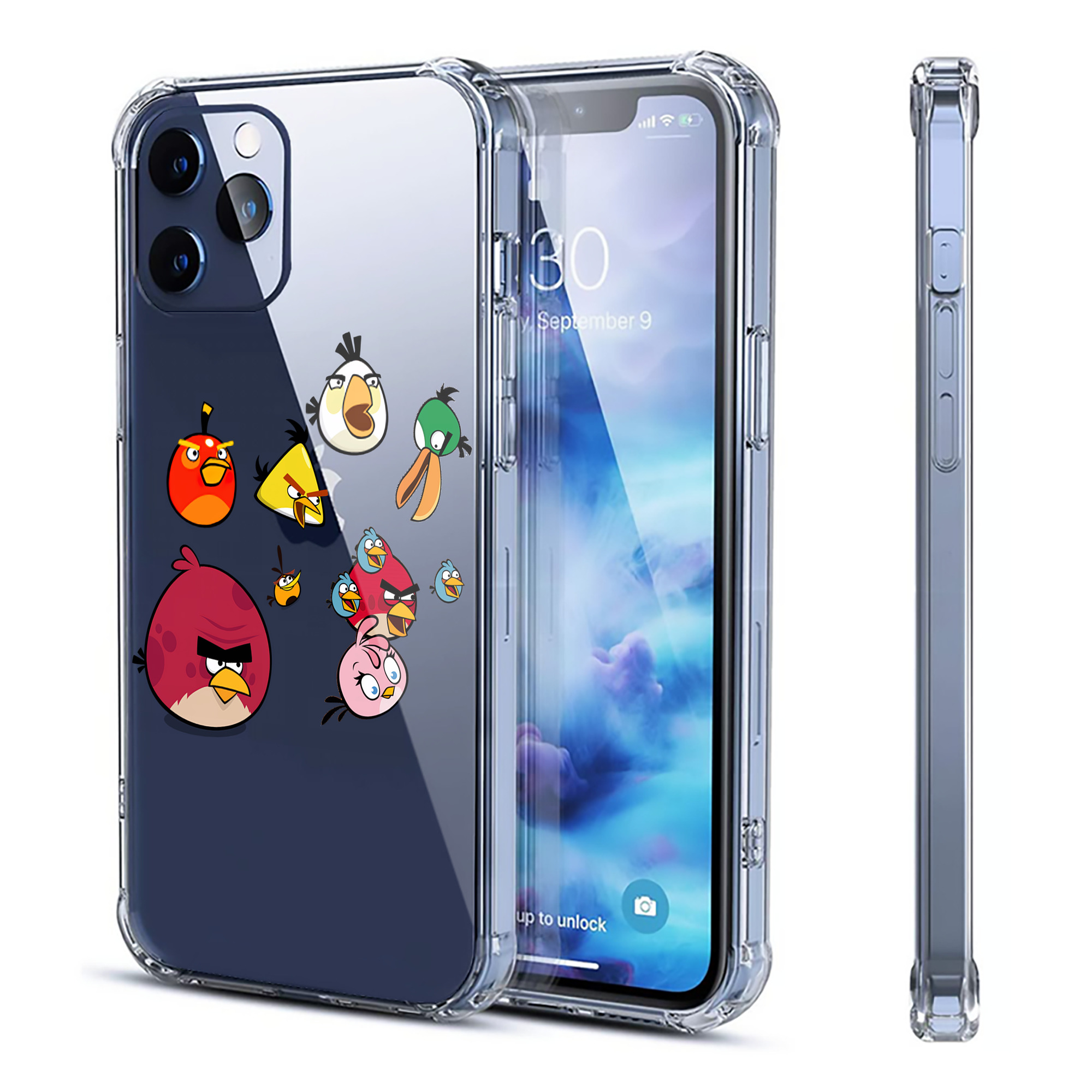 （画像用） Angry Birds アングリーバード 【iPhone 12シリーズ対応】透明スマホケース（クリアソフトケース）